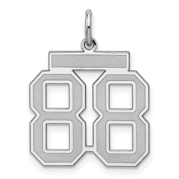 Sterling Silver, Jersey Collection, Medium Number 88 Pendant - Picture 1 of 5